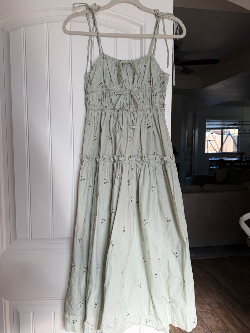 En Saison Sage Green Tie-Shoulder Maxi Dress